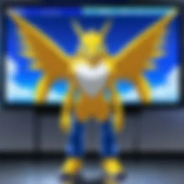 Watching Digimon on Screen A TV displaying Digimon content