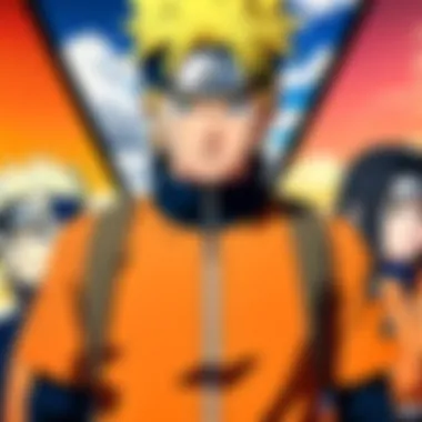 An illustration of various streaming platforms displaying Naruto