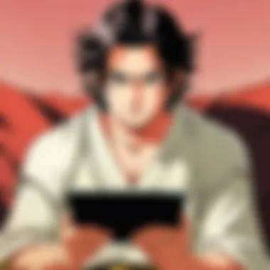 Reading Demon Slayer on a Digital Tablet A digital tablet displaying the Demon Slayer manga interface