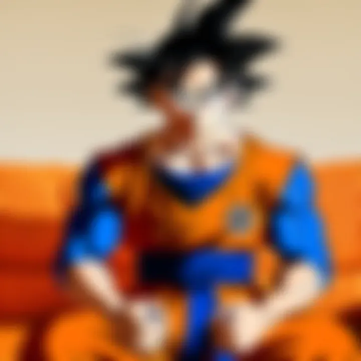 A cozy living room setup with a television displaying Dragon Ball Z.