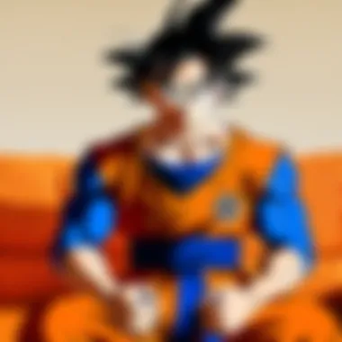 Cozy Viewing Experience A cozy living room setup with a television displaying Dragon Ball Z.