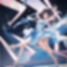 Graceful figure skater in a dynamic pose on ice